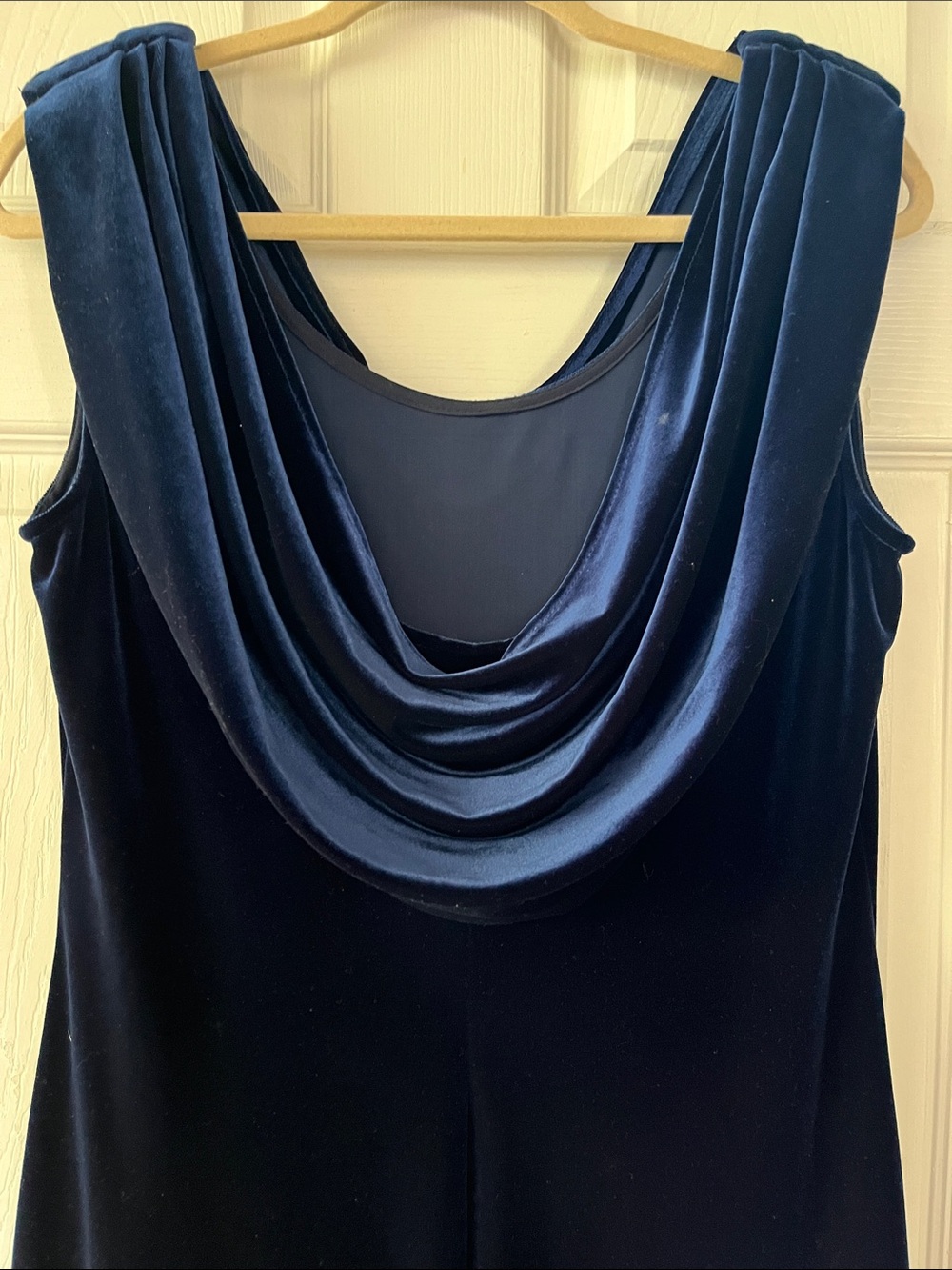 Alex Evenings Navy Velvet Cowl Neck Maxi Dress - Picture 4 of 5
